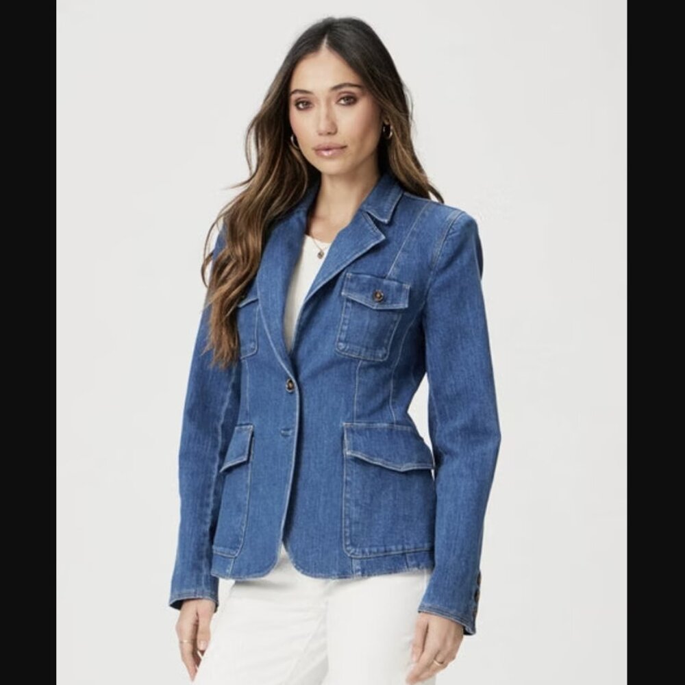 Paige Castillo Blue Romona Denim Blazer/ SIZE: 2/ COLOR: BLUE DENIM